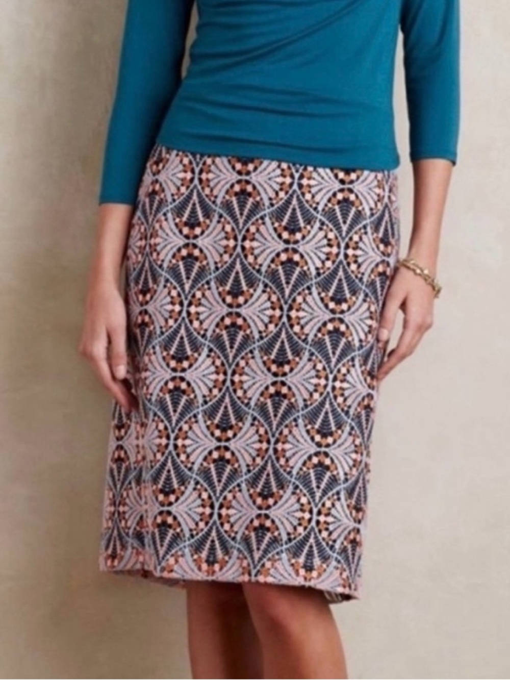 NWOT Anthropologie Moulinette Soeurs Svelta Lace Knit Pencil Skirt Sz 6